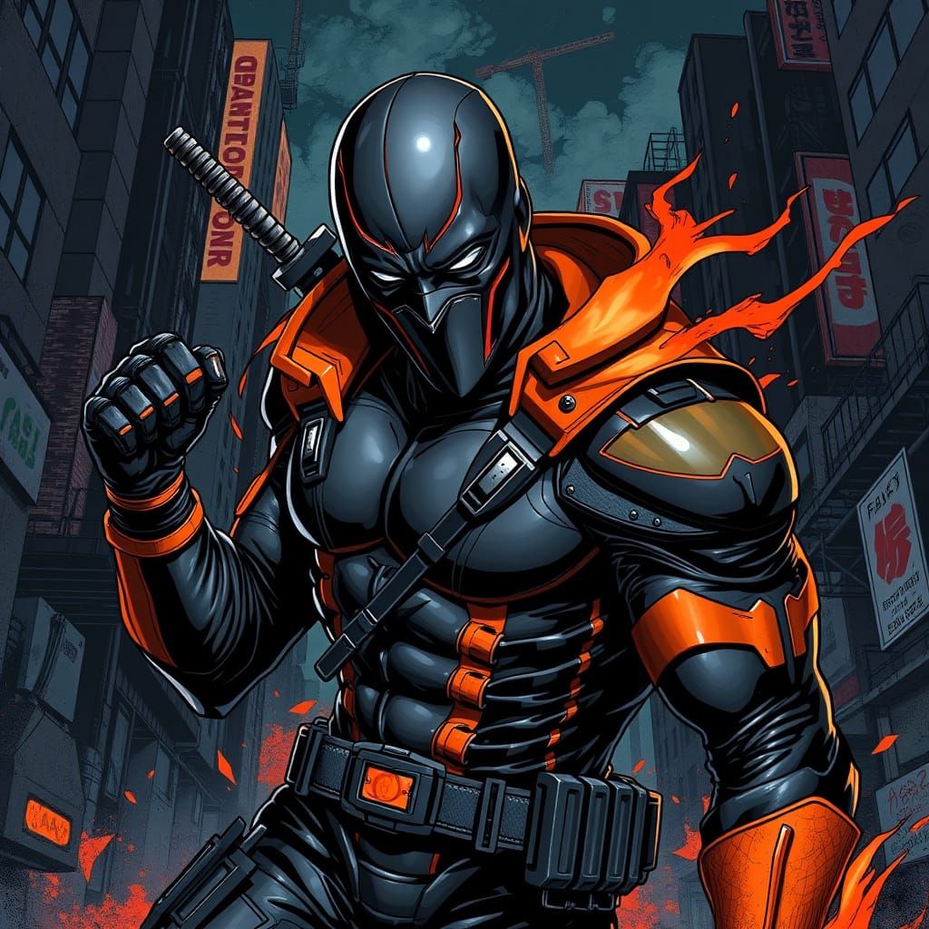 Deathstroke: Masked Mercenary in Anime Key Visual Style