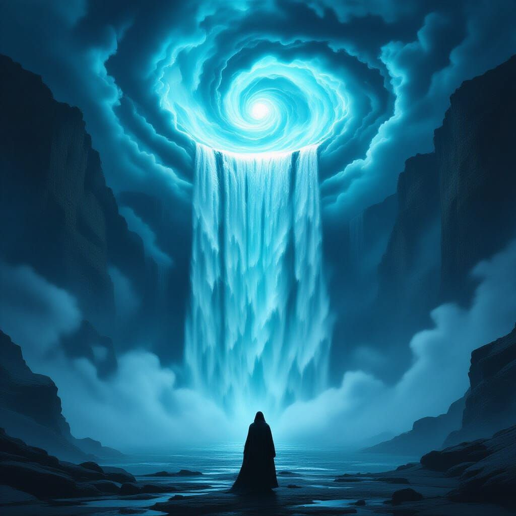 Inverted Waterfall: A Biomechanical Art Deco Nightmare