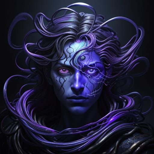 Surreal Figure Emerges from Darkness in Digital Art