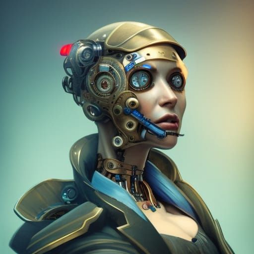Steampunk Cyborg Portrait in 8k Resolution