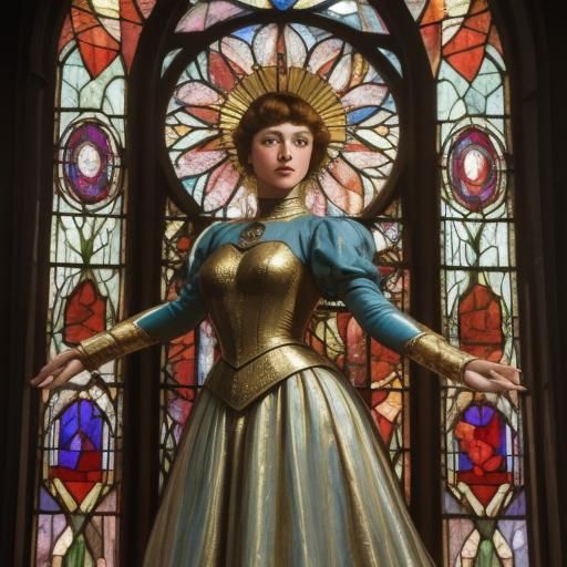 Joan of Arc Portrait in Max Ernst Style