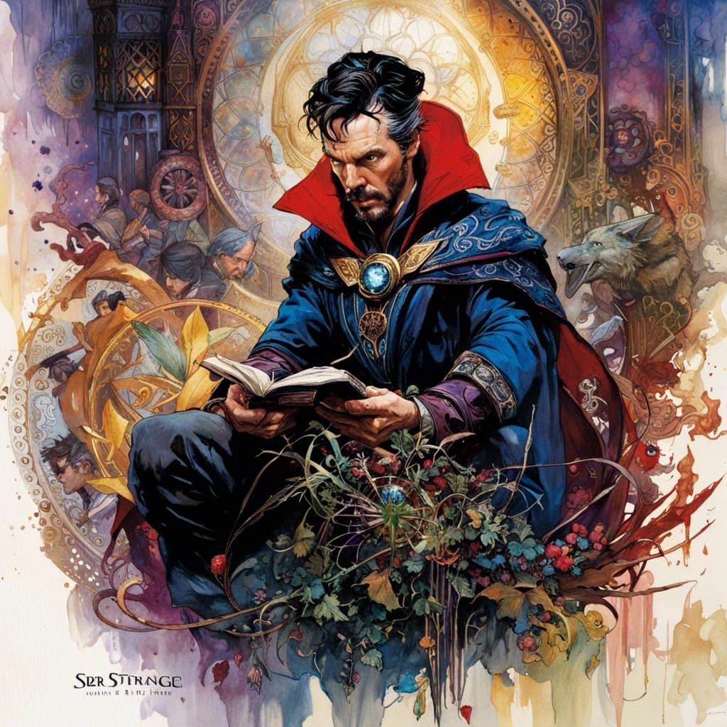 Doctor Strange Portrait in Dark Fantasy Style