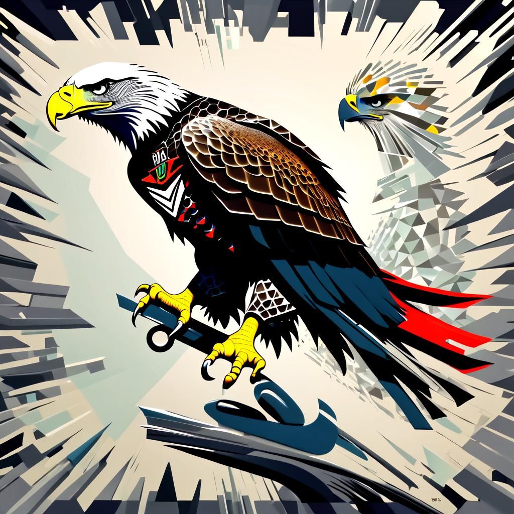 Dada Eagle with Fractured Elements