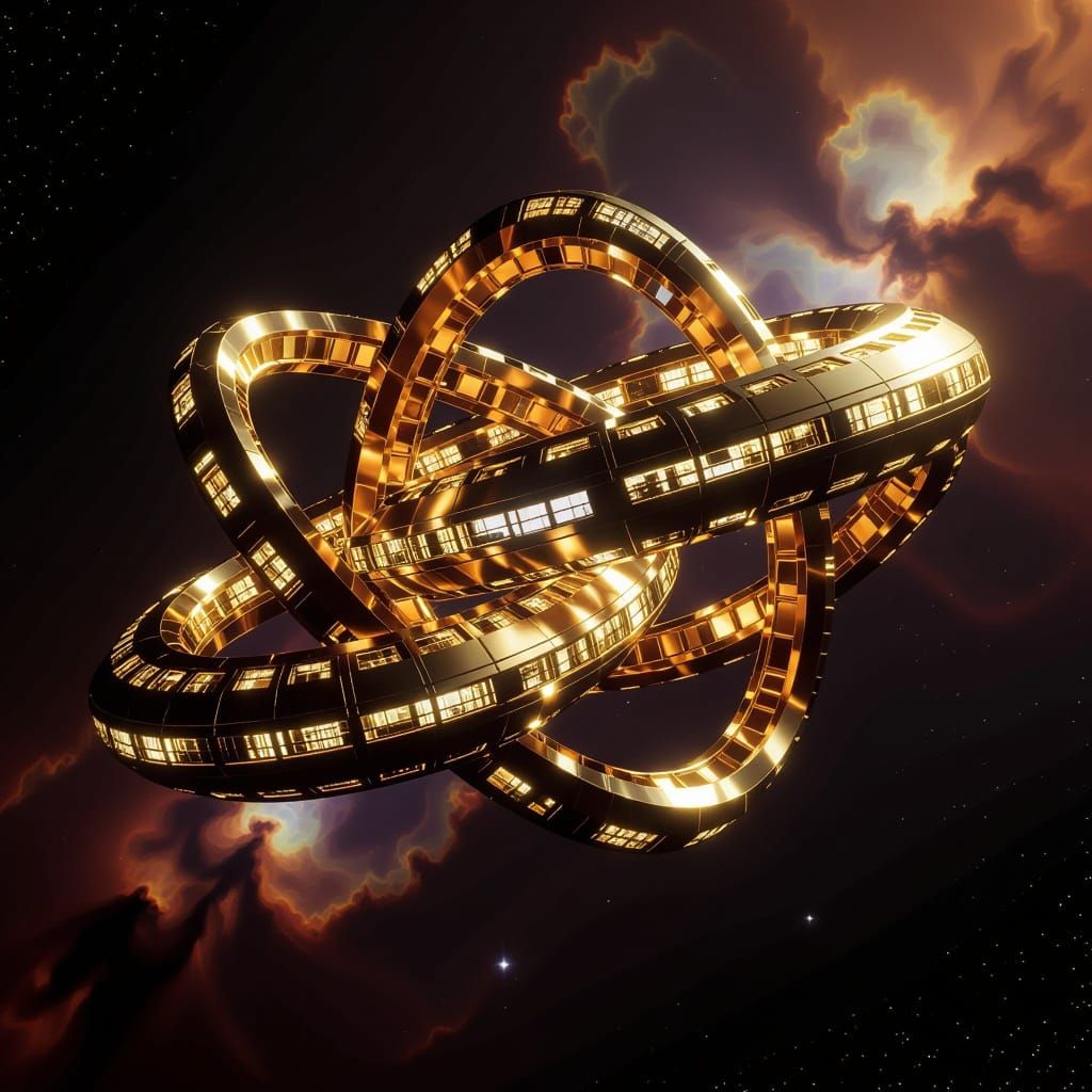 Epic Space Station in Retro-Futuristic Style