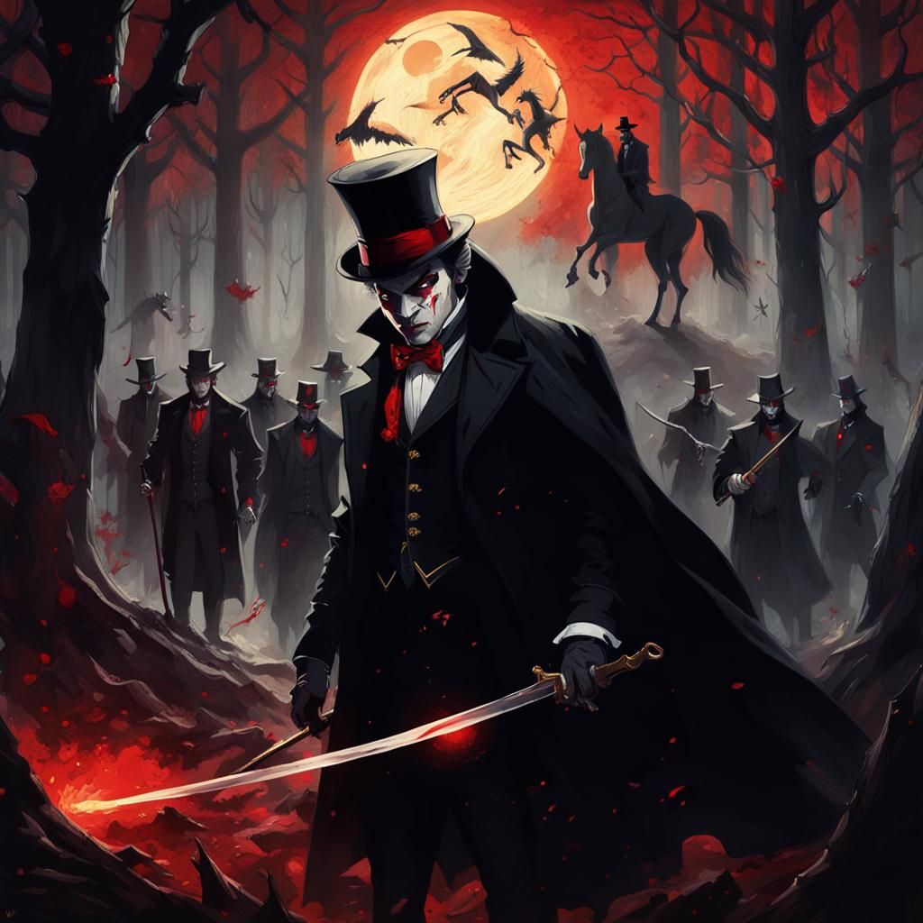 Gothic Vampire Confrontation in Dark Fantasy Art