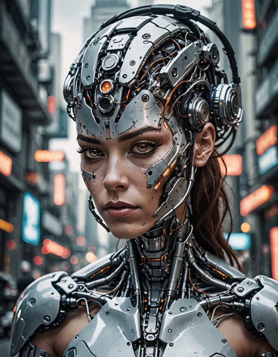 Futuristic Cyborg Woman AI Generated