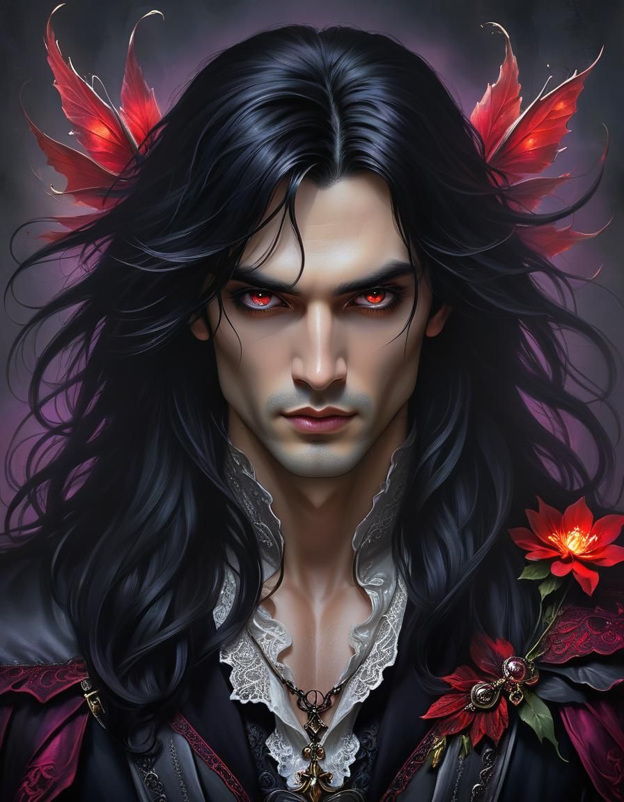man with long black hair