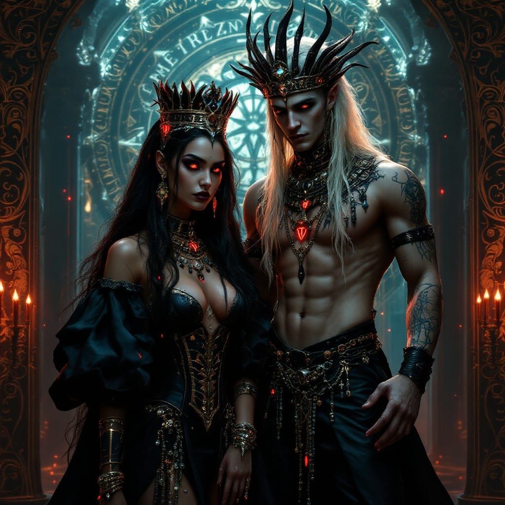 Ethereal Vampire Monarchs in Dark Wonderland-Inspired Dungeo...