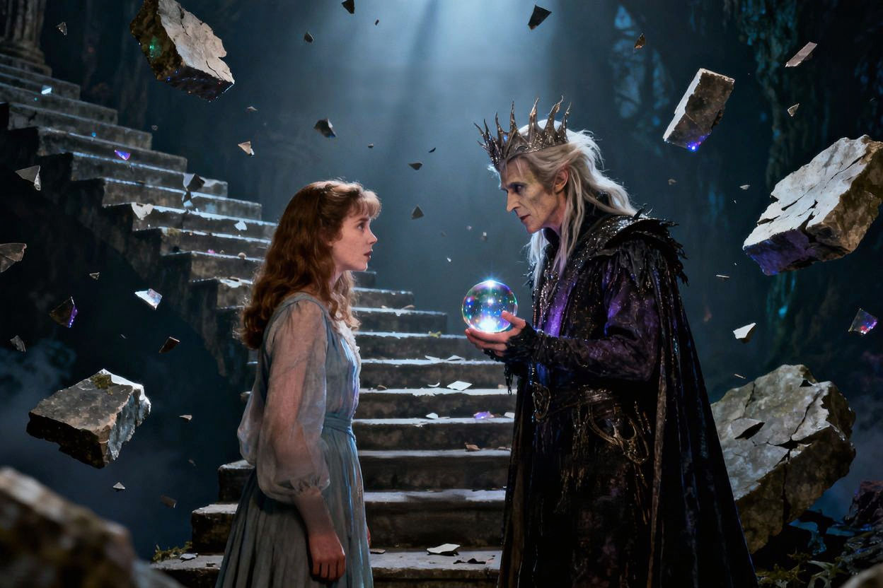 Labyrinth Movie Poster: Sarah Faces Jareth