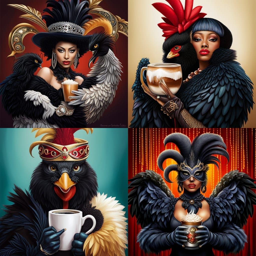 Photorealistic Silkie Chicken Coffee: Fantasycore Movie Post...