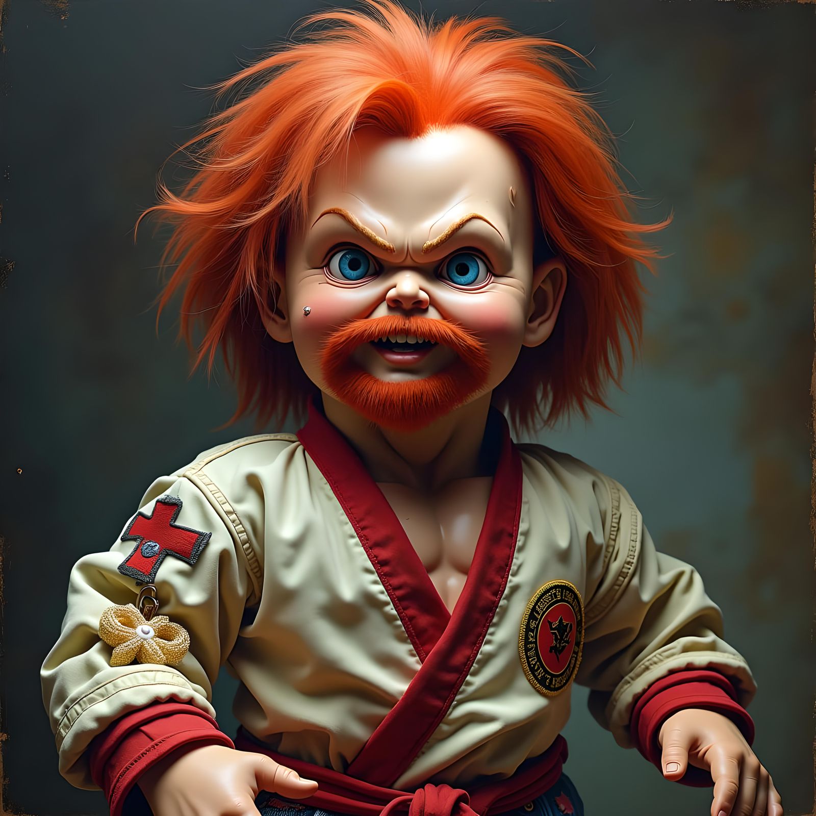 Muscular Chucky Doll as Chuck Norris