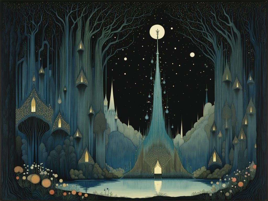 Surreal Shadows Emerge in a Whimsical Enchanted World