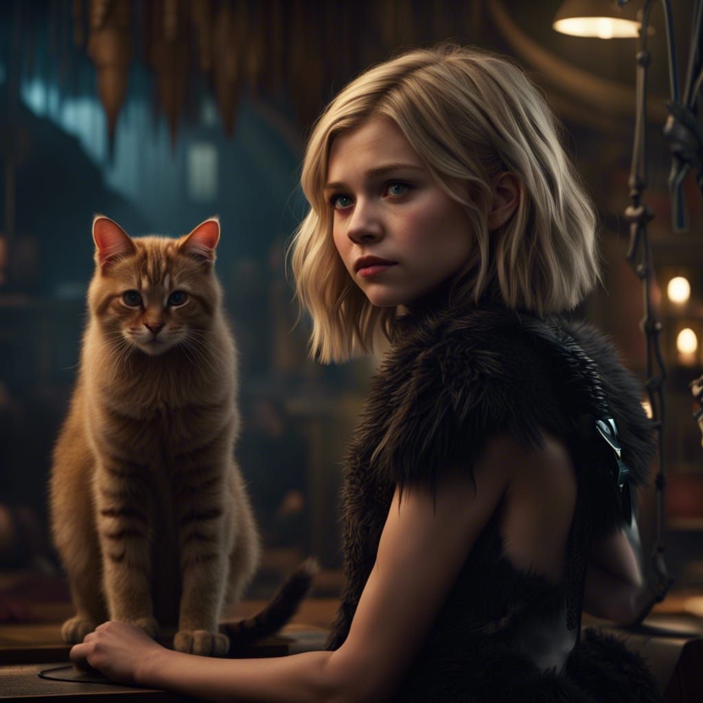 Chloe Grace Moretz as Cat in Digital Painting