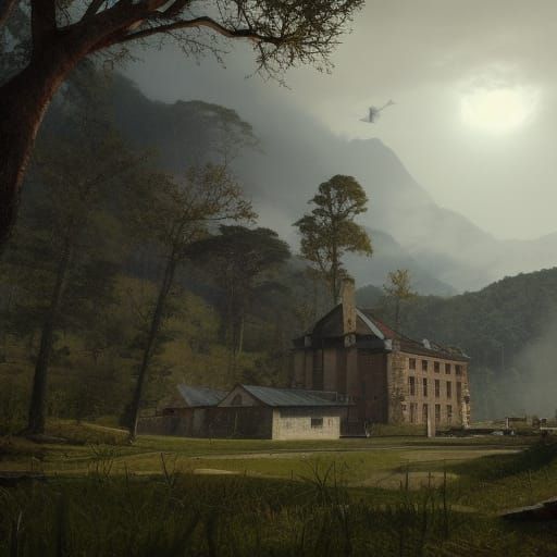 Careless Asylum Concept Art in Hyperdetailed Style