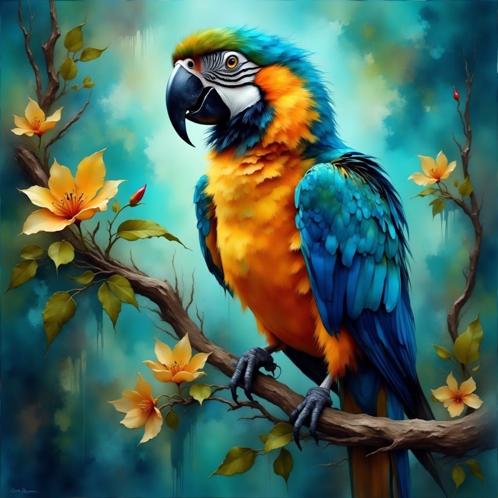 Majestic Spix's Macaw in Whimsical, Hyper-Realistic Wonderla...