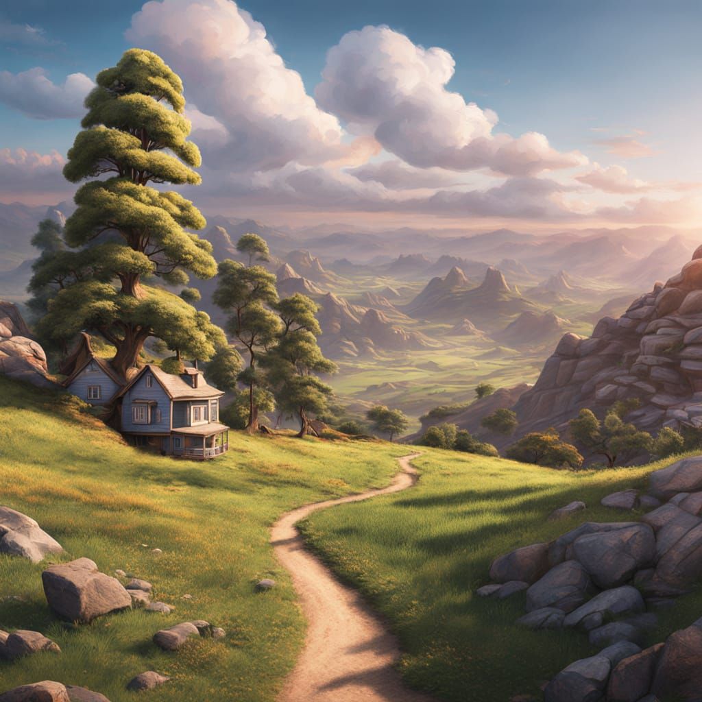 Vibrant Easter Wonderland in Whimsical Gouache Style