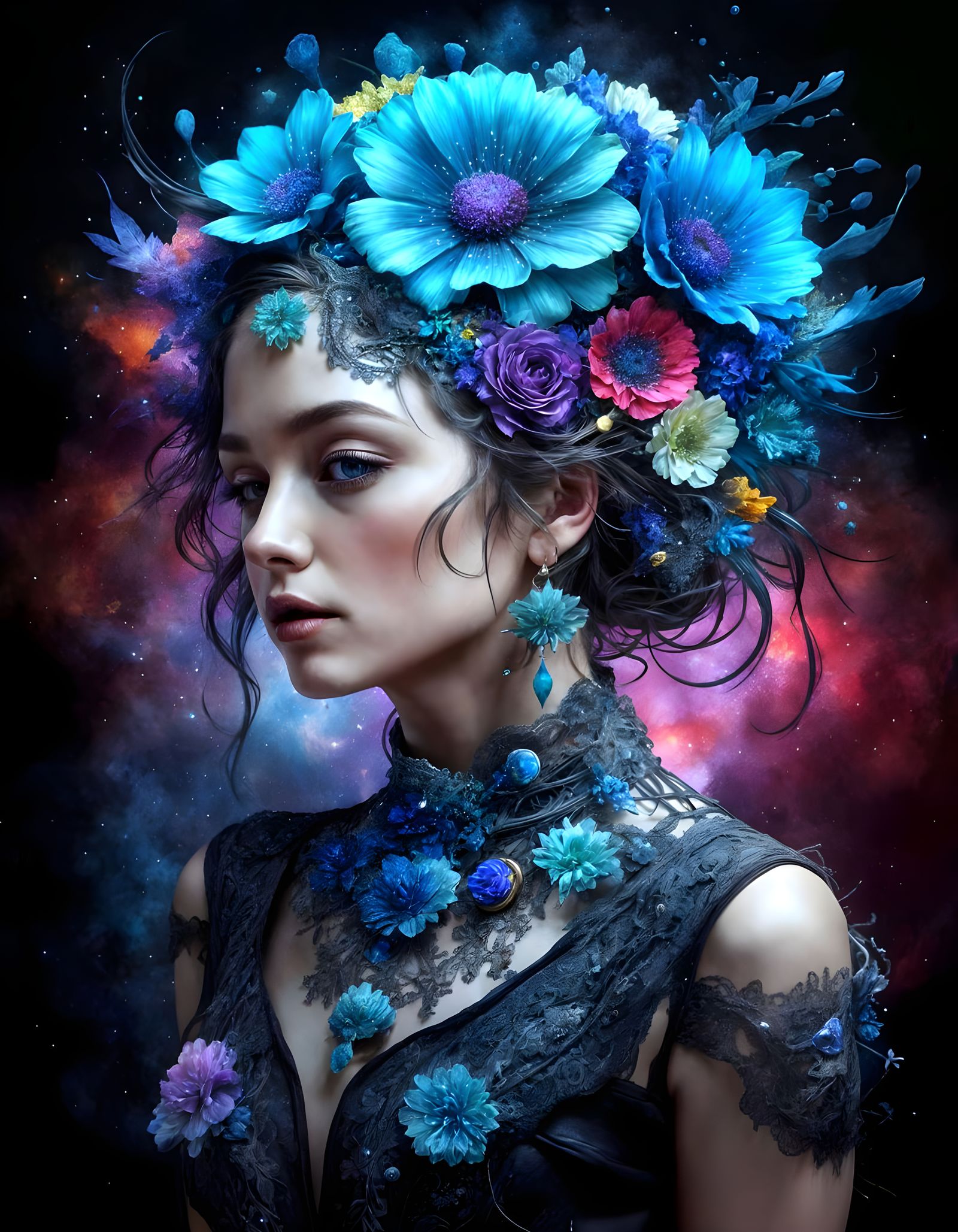 Galactic Dreamscapes in Vibrant Surrealism