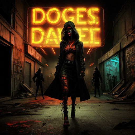 Cyberpunk Figure Performs with Punk Band in Abandoned Wareho...