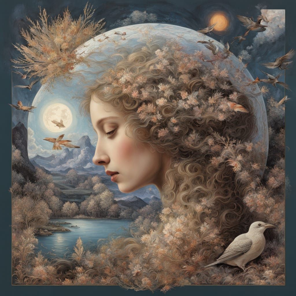 Dreamlike Glitch Art Mindscape with Cosmic Energy