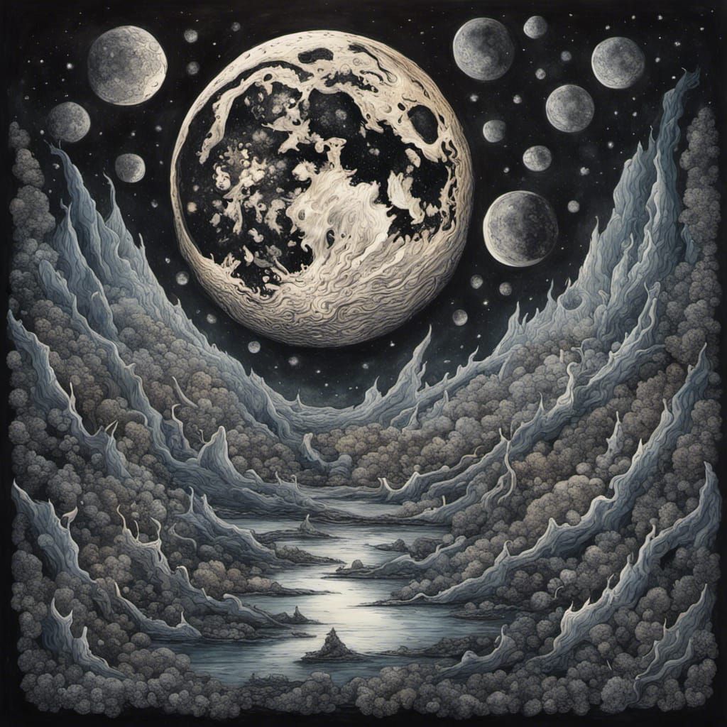 Hyperrealistic Moon with Intricate Details