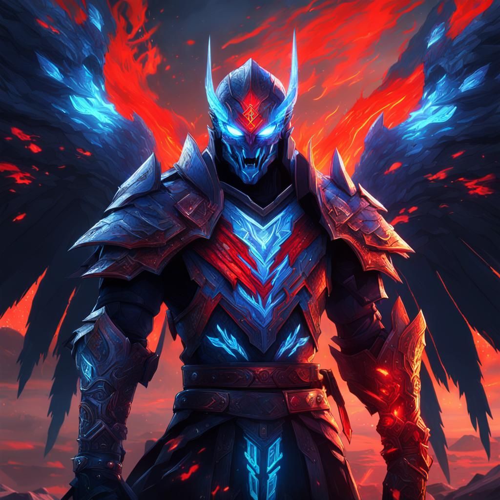 Shadow Assassin of Ice and Fire in Anime Style