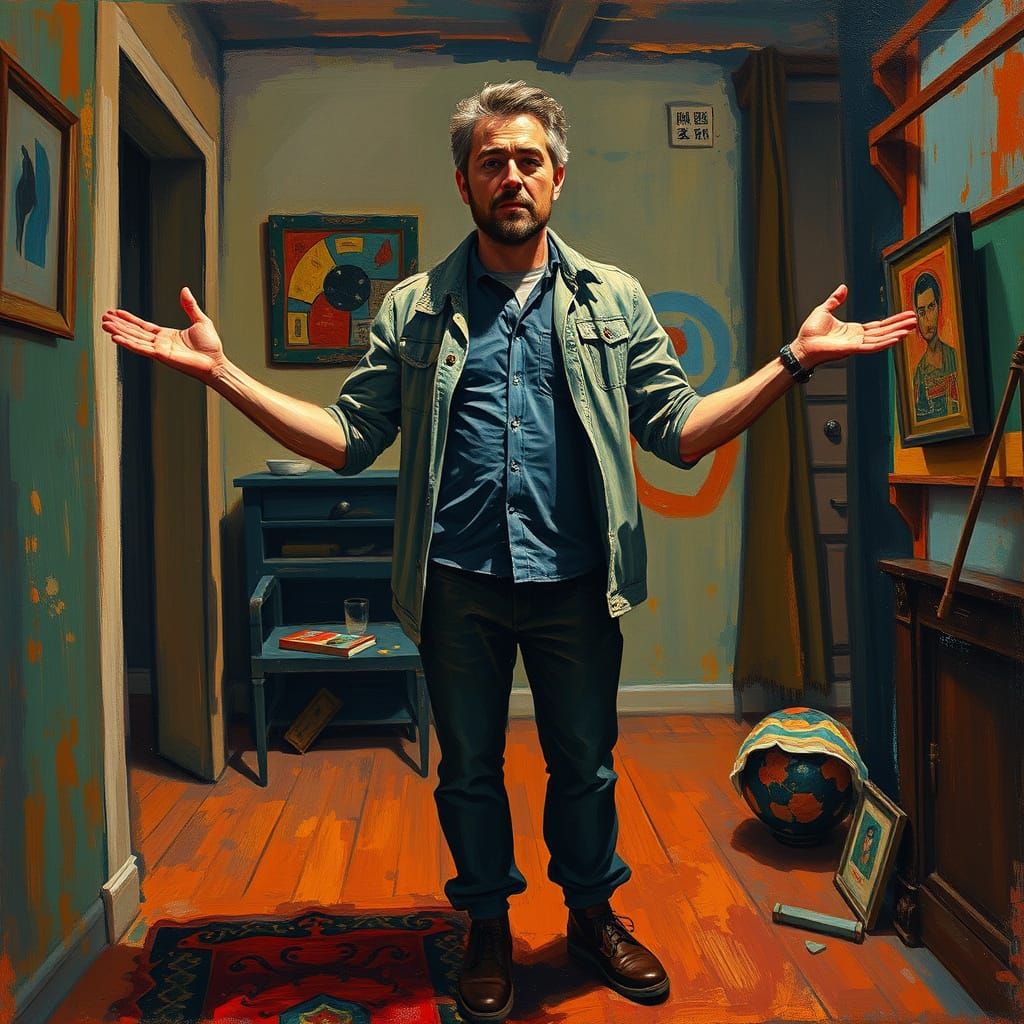 Emotive Man in Intimate Setting