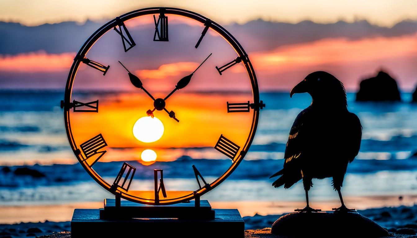 Amber Hourglass with Bird-of-Paradise at Sunset