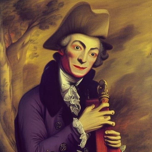 Sad Vampire Lord Plays Harp: Gainsborough and Dix Style