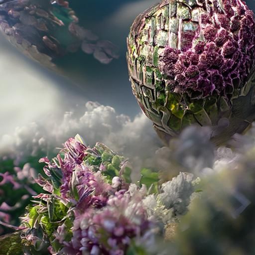 Alien Botanical Garden in Space, Hyperrealistic Concept Art