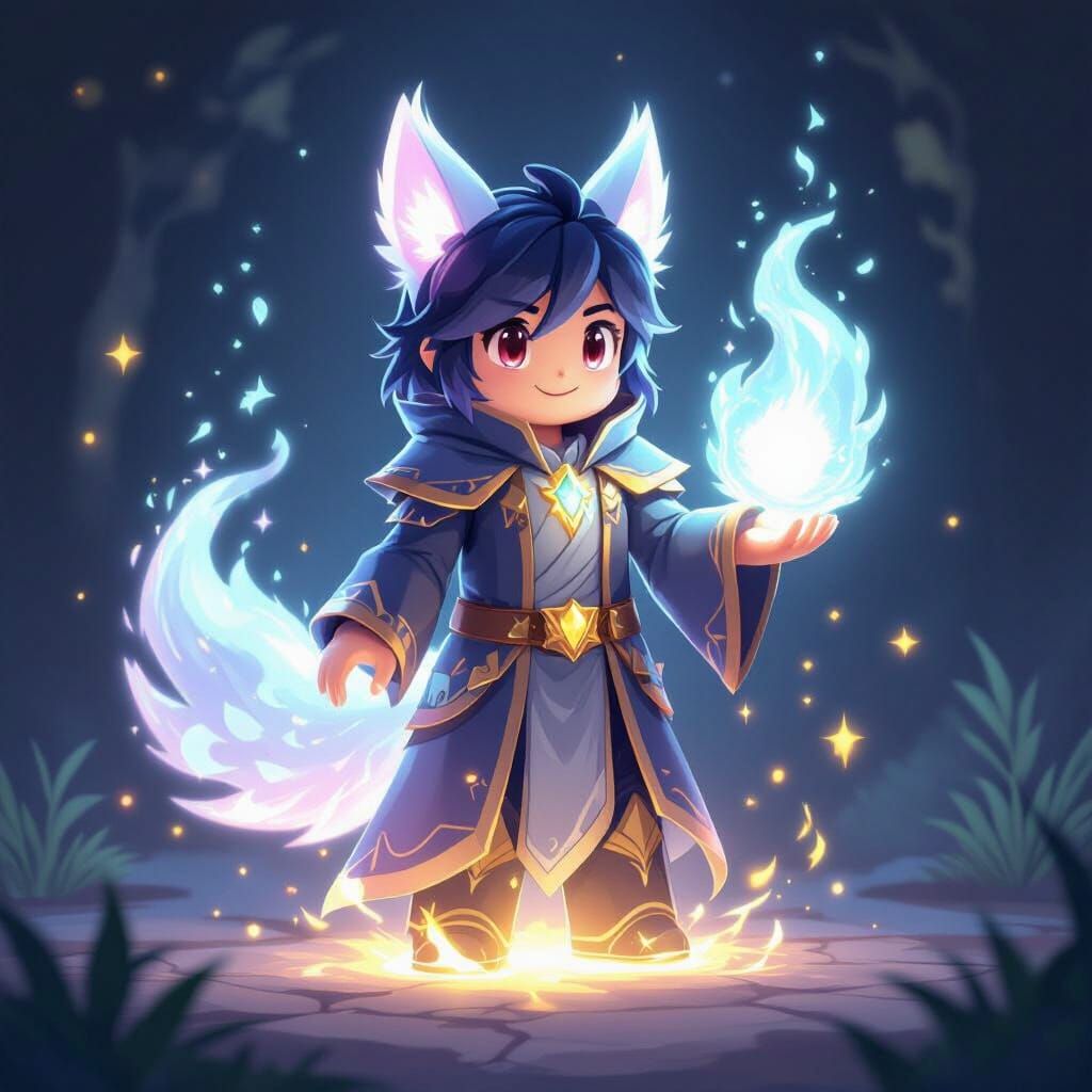 Roblox Patronus Character in Magical Digital Art Style