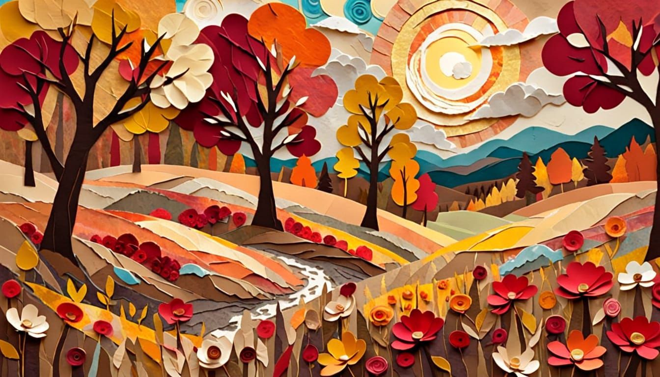 Impressionist Autumn Landscape in Vibrant Colors