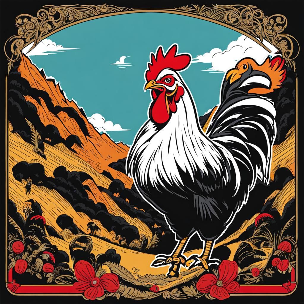 Black Figure Screaming at a Chicken