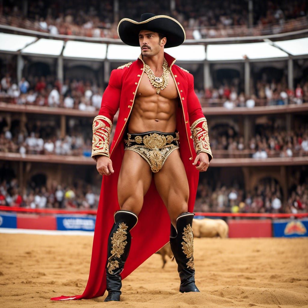 Provocative Matador Illustration in Manga Style