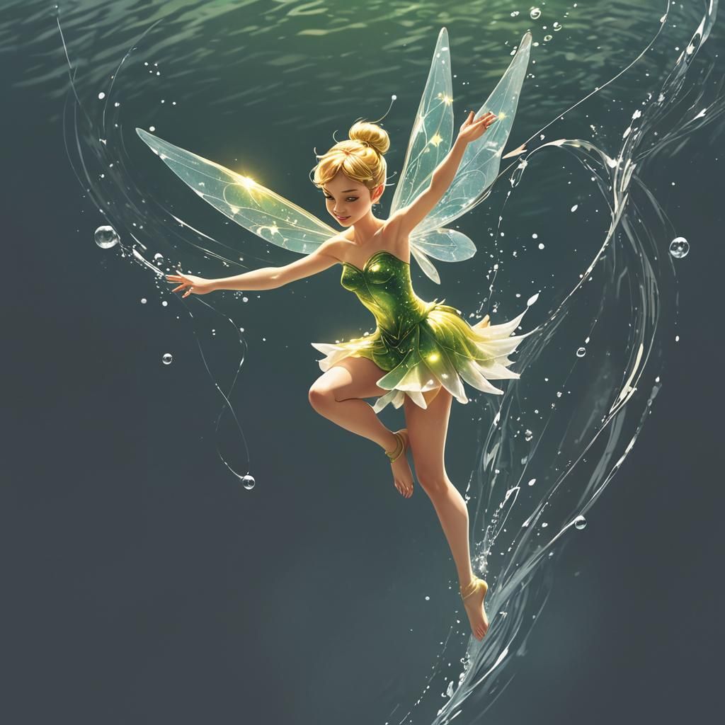 Tinkerbell Dancing on Water: Digital Art