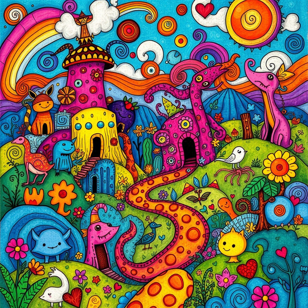 Doodle World: A Whimsical Landscape of Fantasy