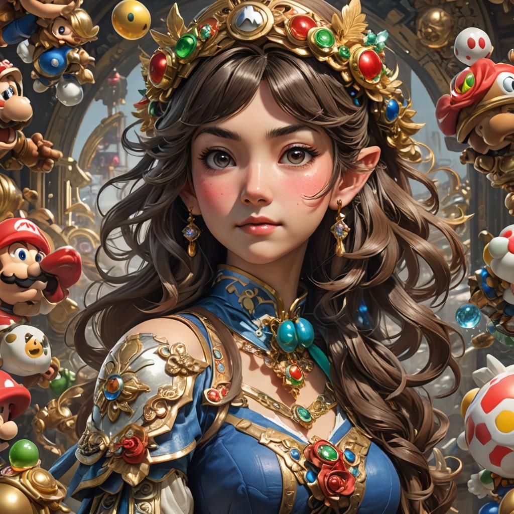 Hyperdetailed Portrait of Super Mario in Digital Art Style