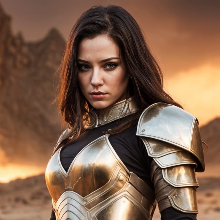 Beautiful Female Rogue with Daggers: Matte Painting Portrait