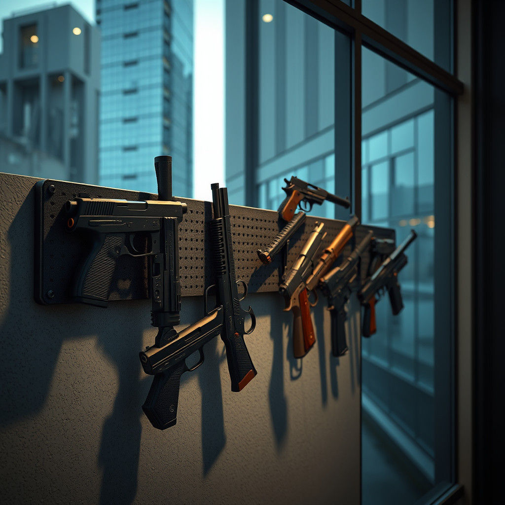 Gun Rack Displayed as Photorealistic Digital Art
