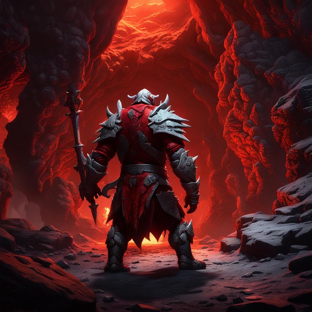 Dragonborn Battles Orcs: Fantasy Concept Art