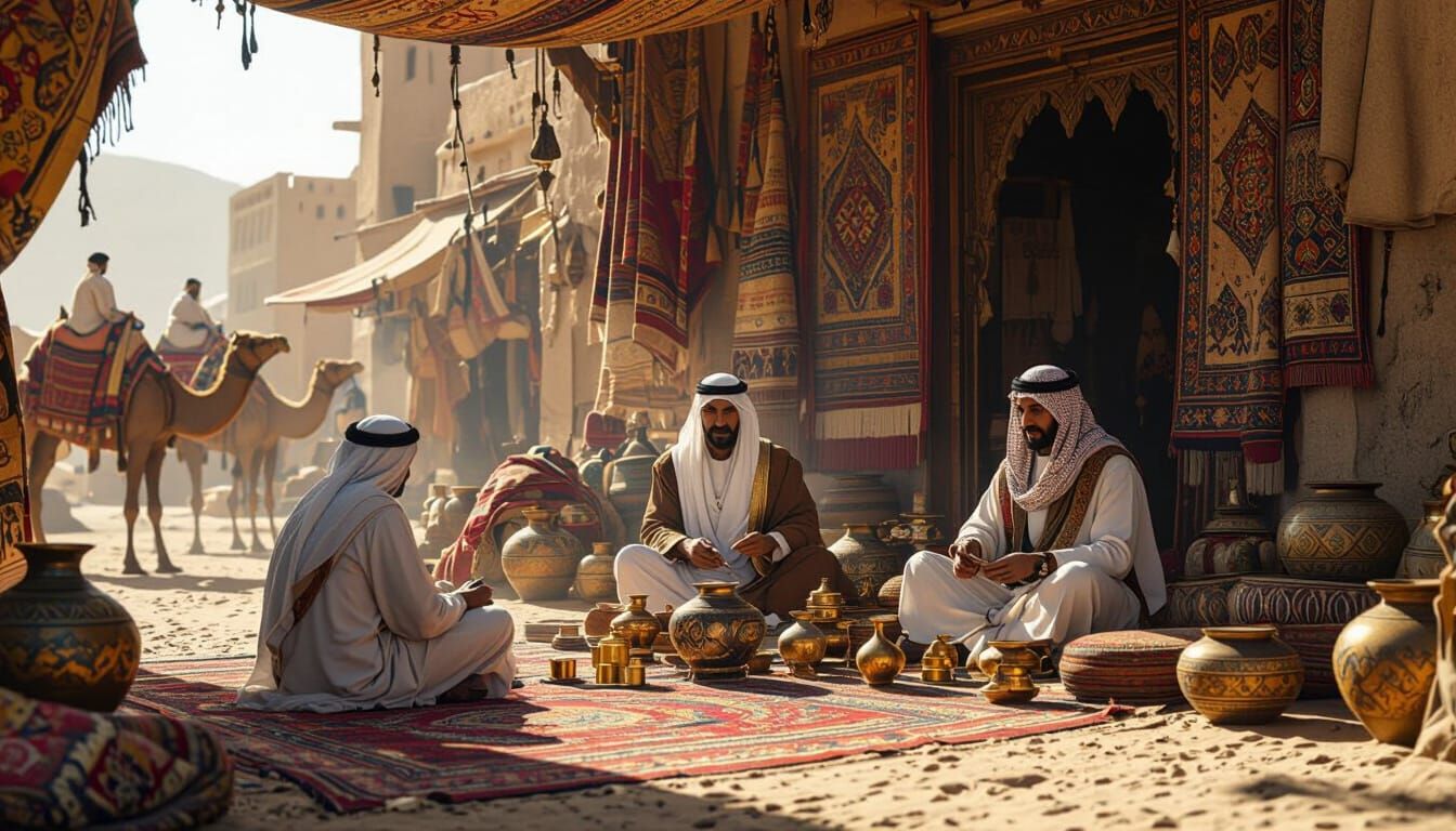 Opulent Meccan Merchant Courtyard in 4K