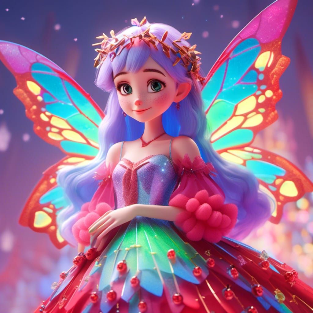 Christmas Fairy in Pixar Disney 3D Style