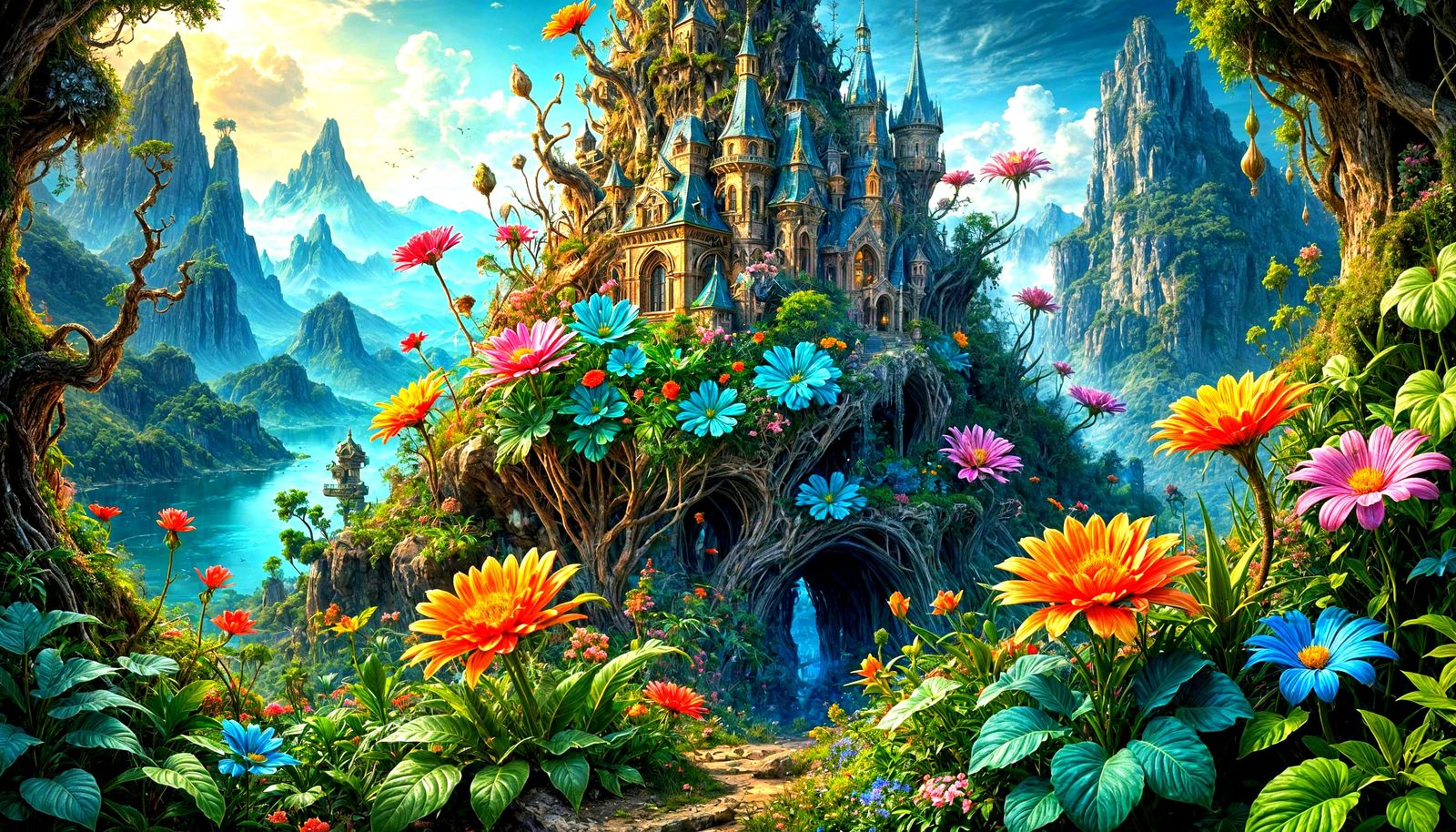 Surrealistic Landscape of Enchanted Botanicals in Whimsical ...