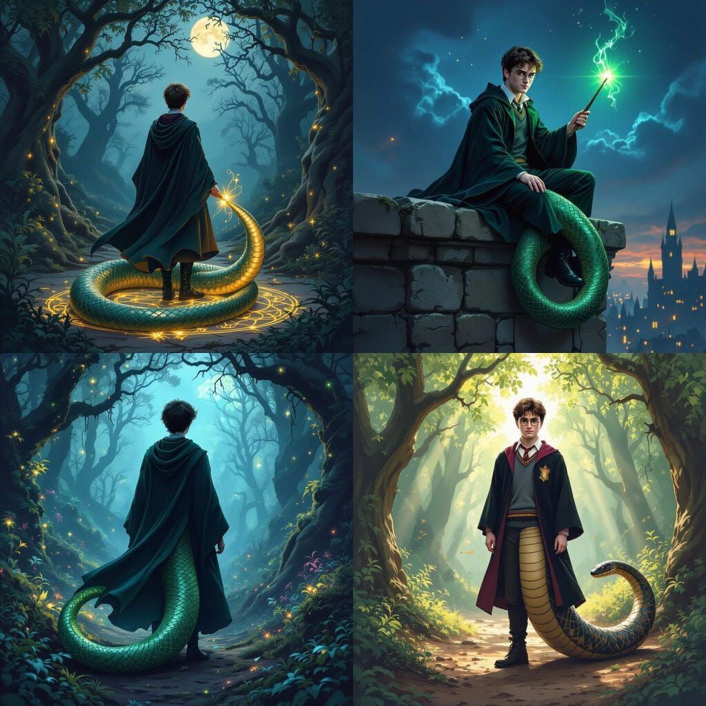 Harry Potter Transformed with a Snake Tail