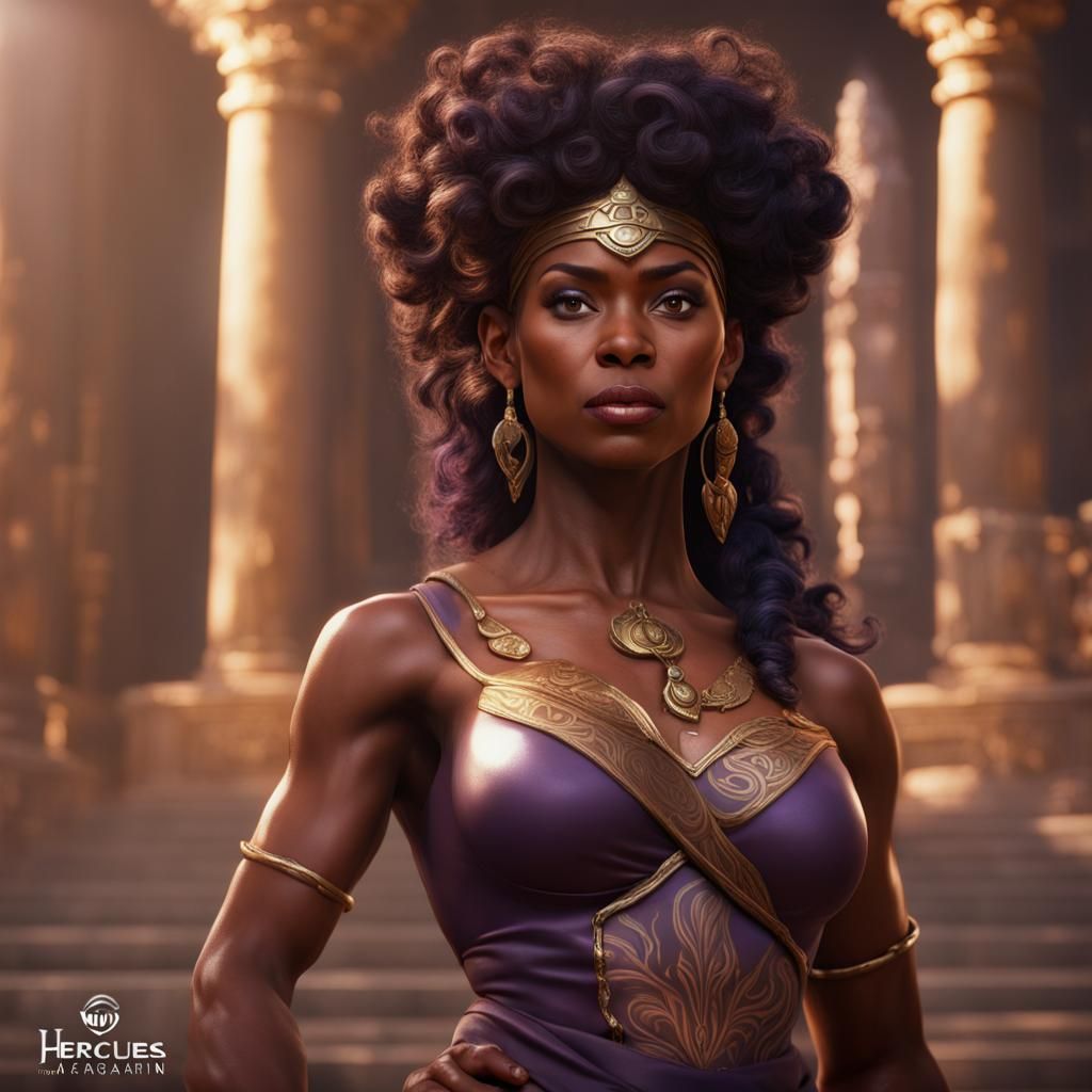 Hyperrealistic Megara Reimagined as Black Woman