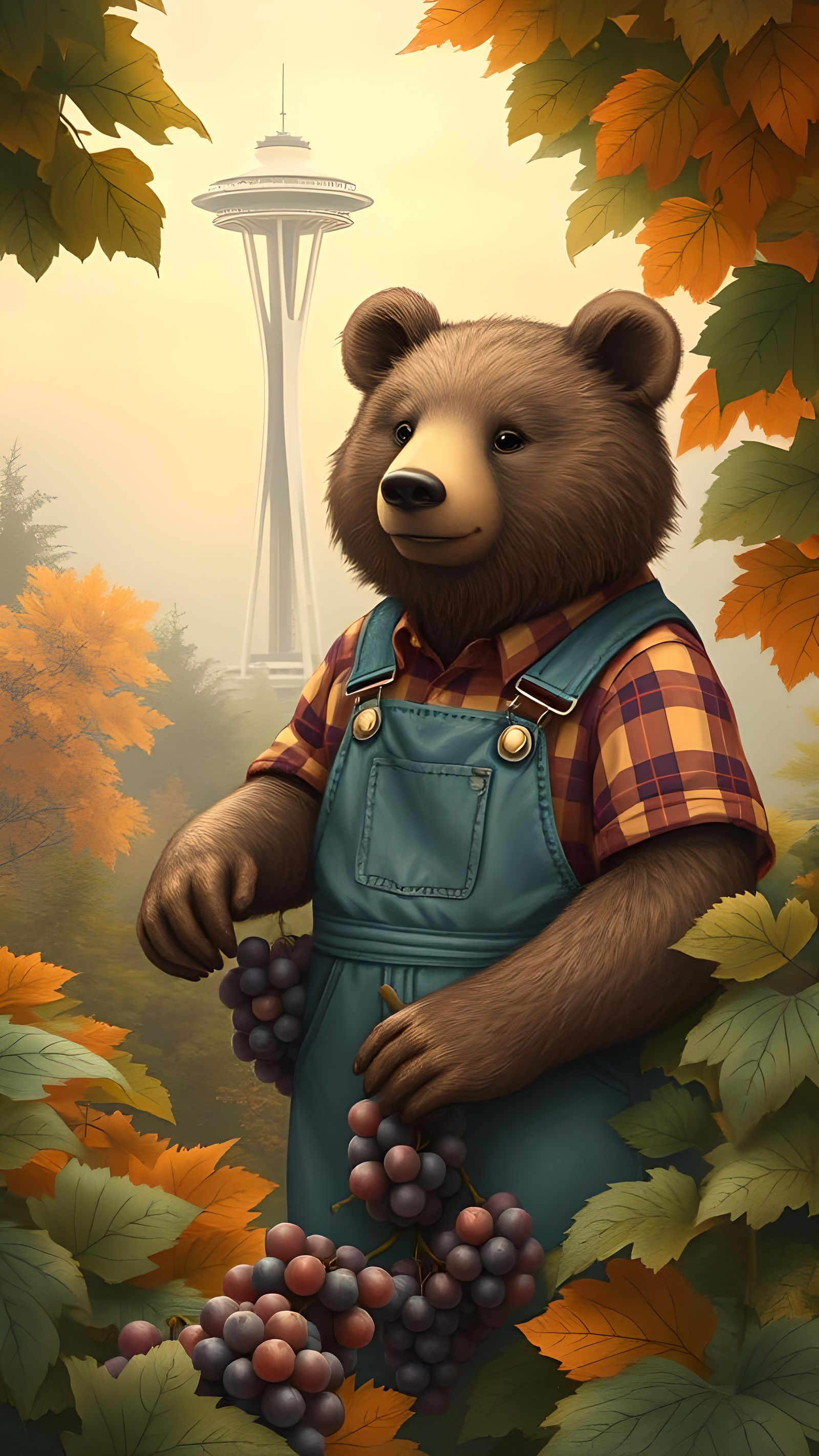 Garden Bear's Autumn Grape Harvest