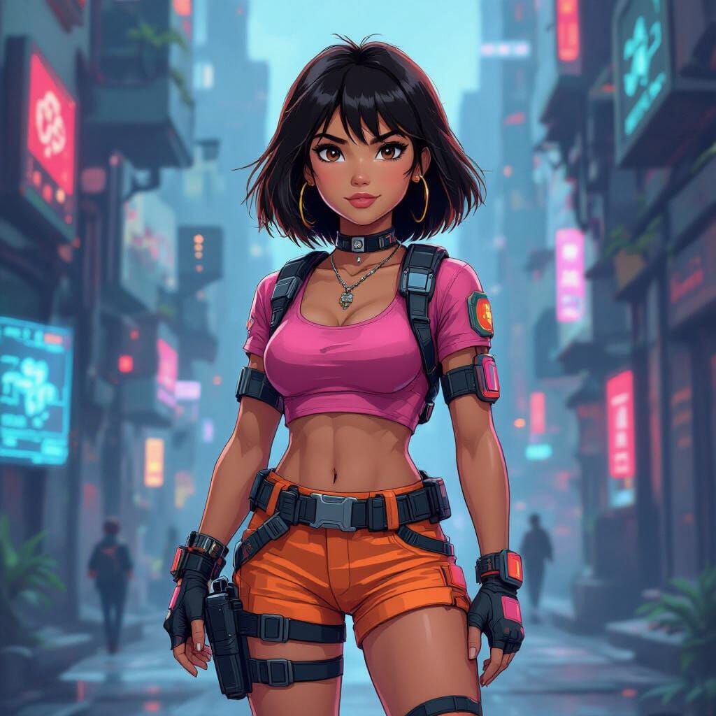 Dora the Explorer as Cyberpunk Hacker