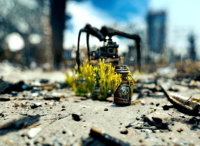 Post-Apocalyptic Macro Photograph in Photorealistic Style
