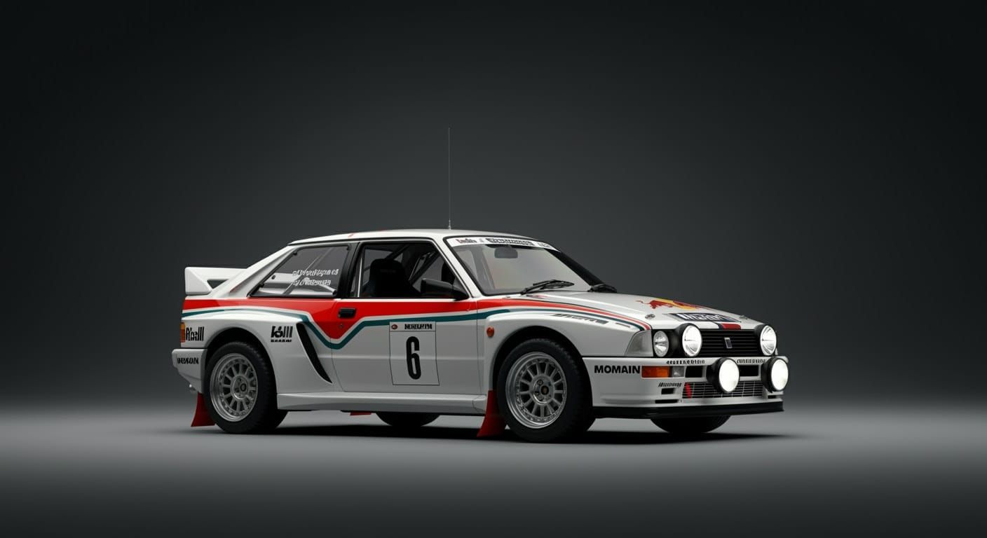 Sleek British Rally Car in Studio Lighting