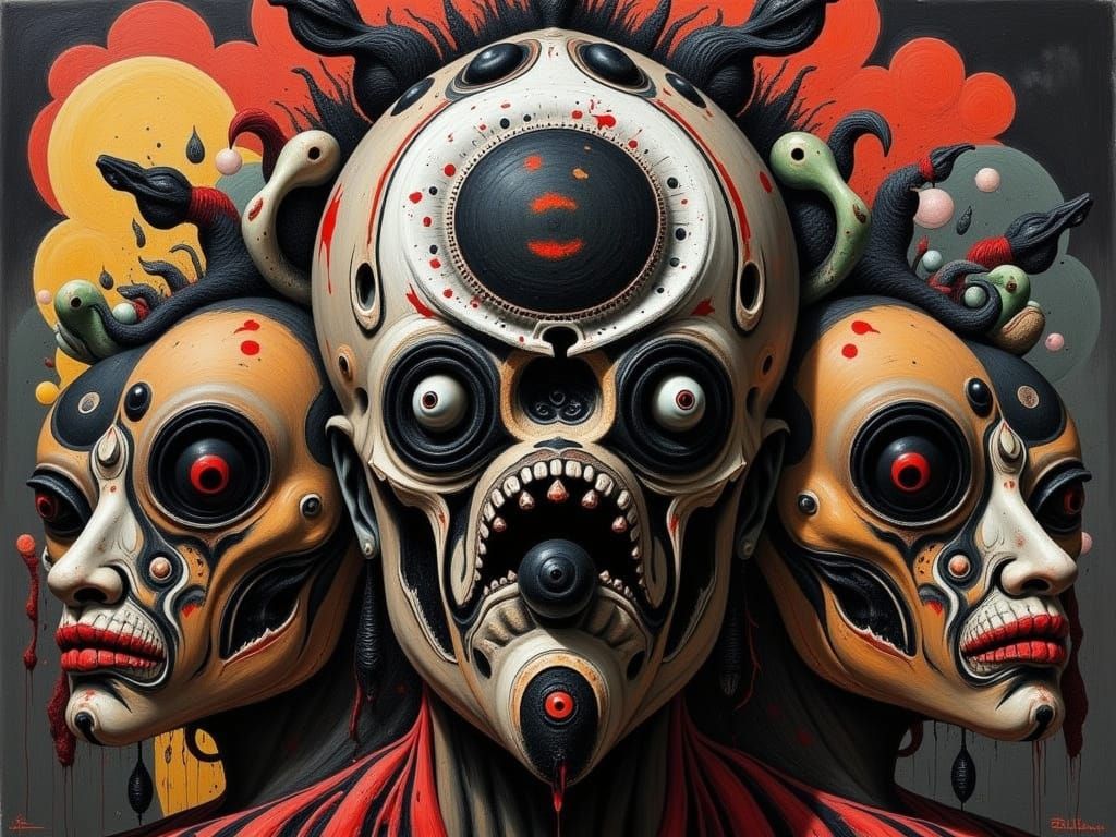 Alien Tribal Masks: Hyperrealistic Concept Art