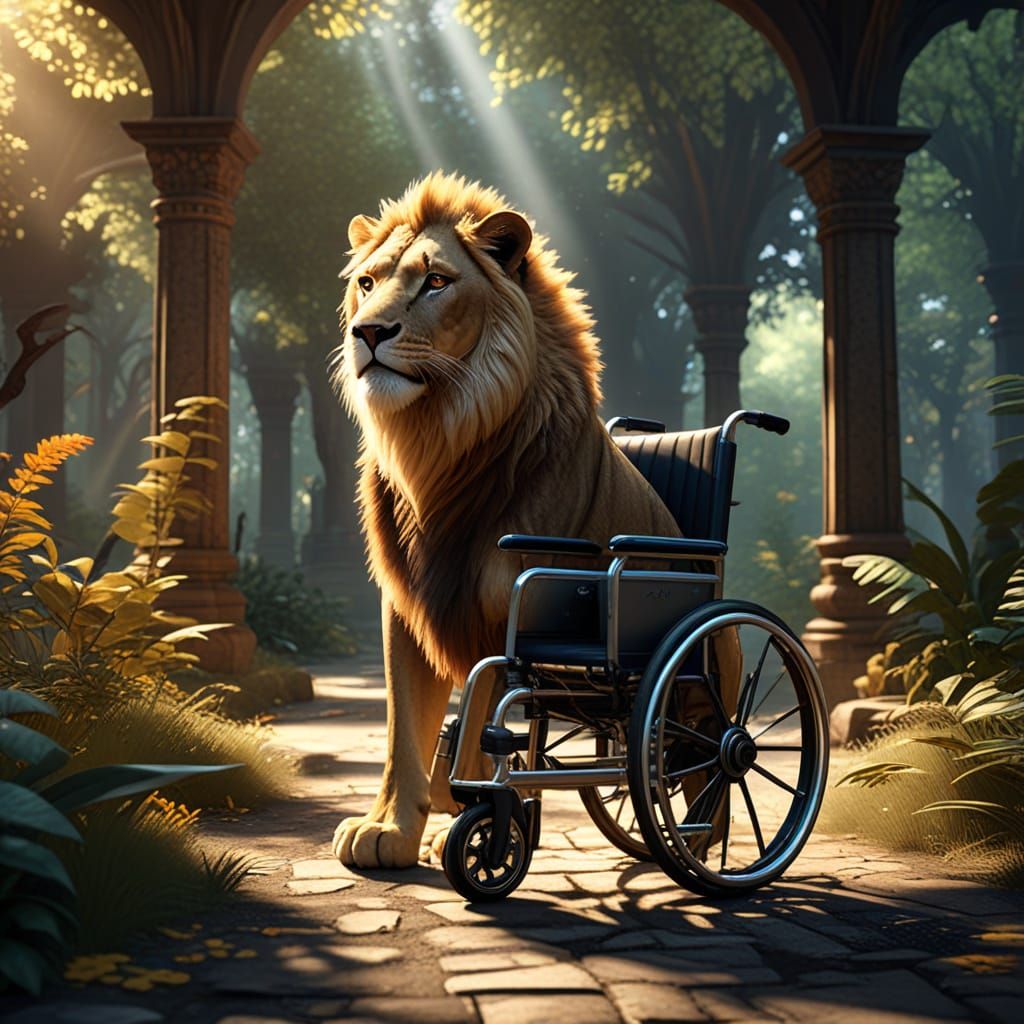 Majestic Woman Transforms into a Luminous Lioness in a Vibra...